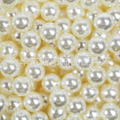 Wholesale 16mm single hole paint round bead plastic bead quality imitation pearls a variety of colors large price
