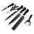 Kitchen cutlery set 6 pieces stainless steel cutlery set 6 pieces black banded non-stick gift knife box
