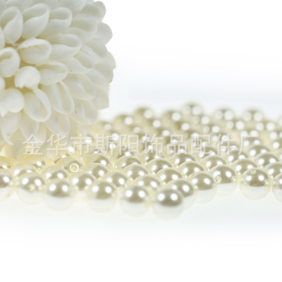 Manufacturers direct selling 7mm round paint straight hole imitation pearl ABS plastic beads diy accessories wholesale