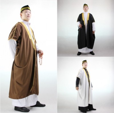 Cotton and linen embroidered Muslim baccalaureate dress speech dress Arabic cape