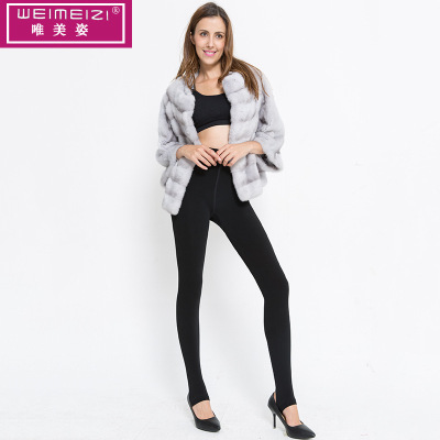 Autumn/winter 2017 new pantyhose fashion polyamide fiber sole layered step pants appear thin and fluffy thermal pants integrated pants