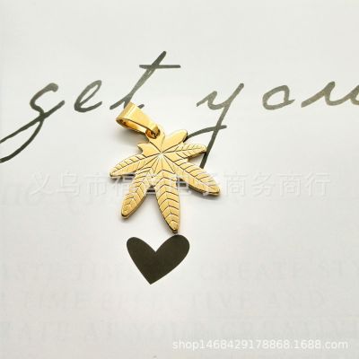 Stainless steel accessories stainless maple leaf pendant stainless steel export manufacturers direct sales