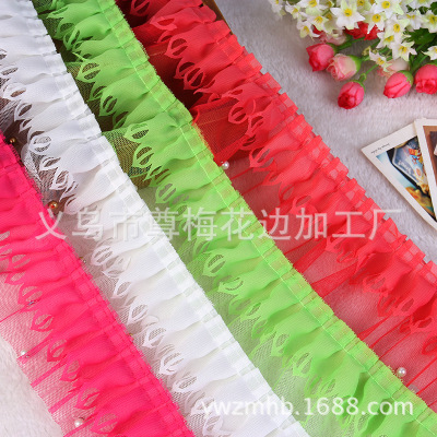 DIY baby dress pleated skirt edge lace accessories three-dimensional chiffon lace dress cloth manufacturers direct sales