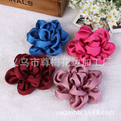 Diy18mm resin rose polyester satin material ribbon checking polyester satin fabric flowers