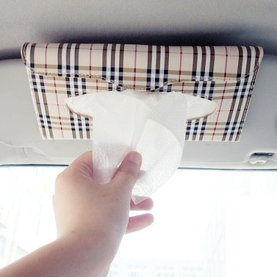 Automotive Sun Louver-Type Tissue Box Mige Tissue Dispenser Tissue Box for Car Thickened