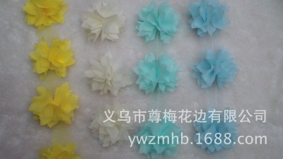 Manufacturer direct-sale chiffon flower flower colorful olor diy three-dimensional handwork accessories