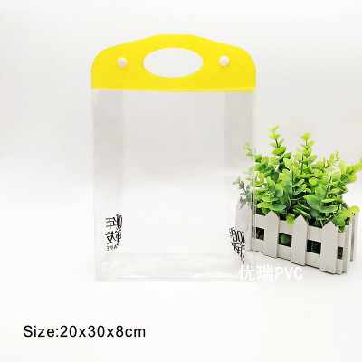 PVC shampoo shower gel packaging bag transparent PVC tote bag custom button three-dimensional plastic PVC bag