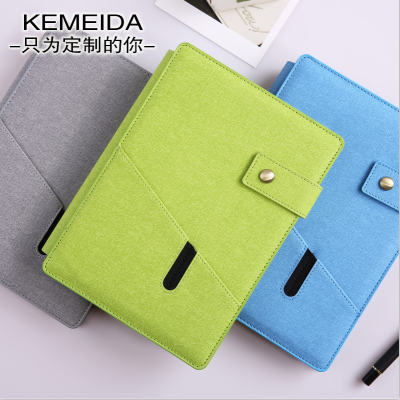 Business notepad. With phone cover. With buttons.PU notebook