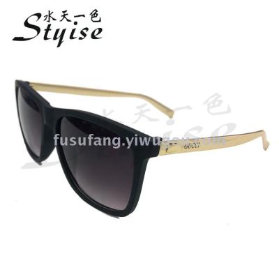 Square metal foot driving outdoor sunglasses with stylish sunglasses 18170