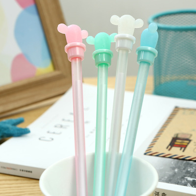 Korean New Learning Stationery Cute Crystal Cactus Potted Gel Pen Student Office Signature Pen Wholesale