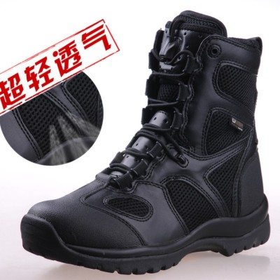 Summer outdoor sports high-top military boots breathable special military boots leather super light combat boots