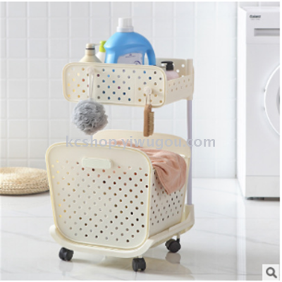 The plastic dirty clothes receive basket with pulley can move basket dirty clothes basket