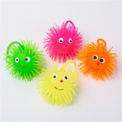 Factory supply 25 grams of nose hair ball luminous hedgehog hair ball elastic flash PTR outlet toy ball