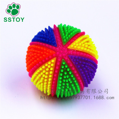 Wholesale flashing light elastic ball ball massage ball with rope whistle raised luminous children's toys