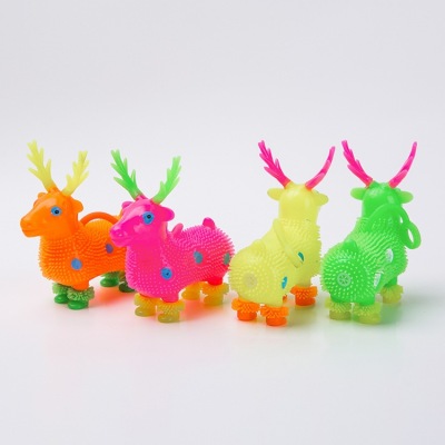 Factory direct selling elastic wool ball toys pinching BB call the ball whistle meihua deer luminous toys wool ball