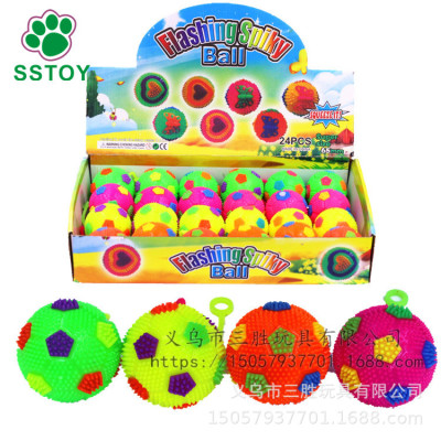 Pet toys 6.5cm luminous sound football teddy golden hair grinding teeth cleaning dog toy ball manufacturers direct sales