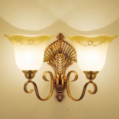 European-style warm bedroom head lamp crystal jade wall lamp led living room dining hall corridor