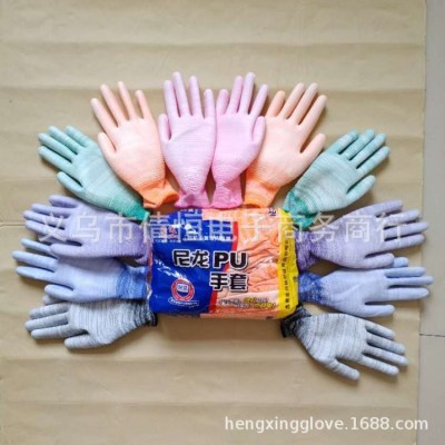 Thin PU finger coating rubber coating nylon coating yarn impregnated with wear - resistant, breathable, anti - static dust - proof labor protection gloves