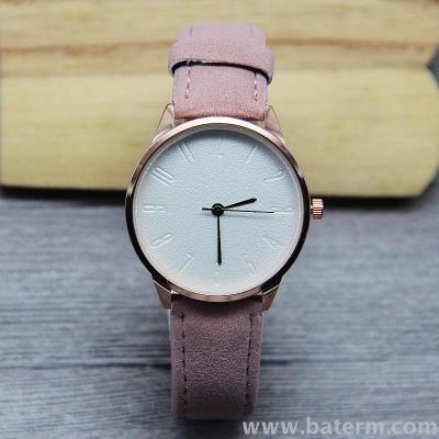 Korean version fashionable new style small fresh and simple stereoscopic invisible digital abrasive belt ladies watch