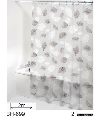 Eva New High-End Environmental Protection Shower Curtain Bathroom Waterproof Mildew-Proof Shower Curtain Punch-Free Shower Curtain Foreign Trade Shower Curtain