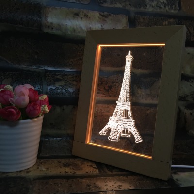 3D photo frame lamp solid wood night light creative gift lamp solid LED small night light birthday valentine's day gift
