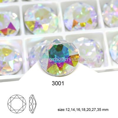 Manufacturer direct selling K9 crystal 1201 round pointed fancy stone shaped diamond jewelry beads