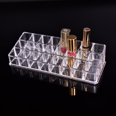 Thickened 24-grid lipstick holder, cosmetic product, transparent acrylic lipstick, tabletop, container display
