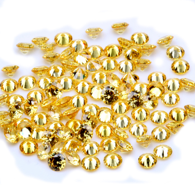 Gold AAAAA Grade Cubic Zirconia Beads Round Shape Cubic Zirconia Stones Perfect For Jewelry Accessories And DIY 