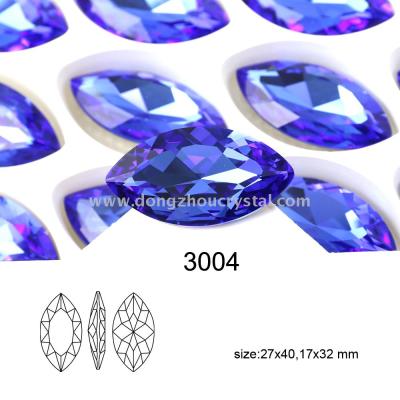 4227 eye-tip bottom shaped crystal flower stone beads