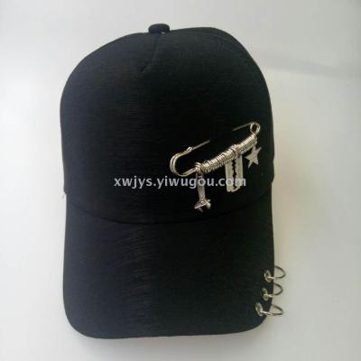 orean version of iron rings pendant cap students lovely baseball cap net hat