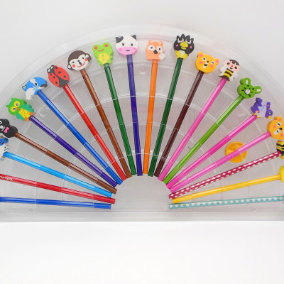 Twenty cartoon eraser  with pencil set for kids 