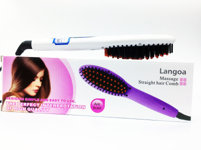 Electric hot comb pull straight hair comb