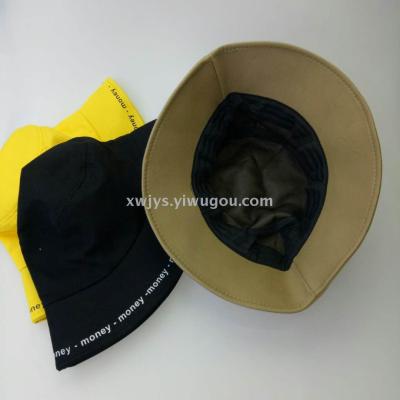 New style of cap personality letters fisherman's cap casual white men and women's fashion basin hat sunshade block hats