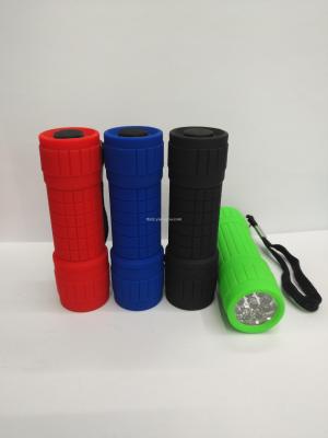 Hot 9 lights flashlight, LED small flashlight, plastic flashlight, outdoor lighting