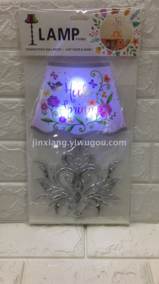 LED lamp wall with switch cartoon unicorn shark children room 3D decorative wall lamp sticker