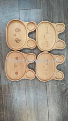 Children's cartoon wooden dinner plate