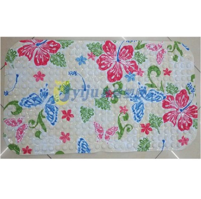 The New PVC long side mercifully color printing iris bathroom anti - slip pad with suction plate anti - slip floor mat