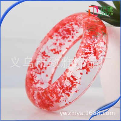 Yiwu Factory Crystal Glue Bracelet Dried Flower Bracelet Starry Real Flower Hand Jewelry Accessories Custom Wholesale