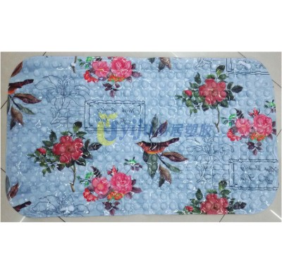 The New PVC long - side mercifully color printing bird language floral as bathroom anti - skid pad with suction disc anti - skid pad