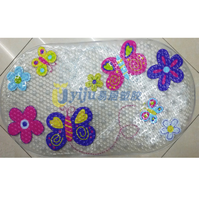 Manufacturer direct selling PVC antiskid foot bath mat floor mat bathroom mat anti-skid pad color butterfly floor mat