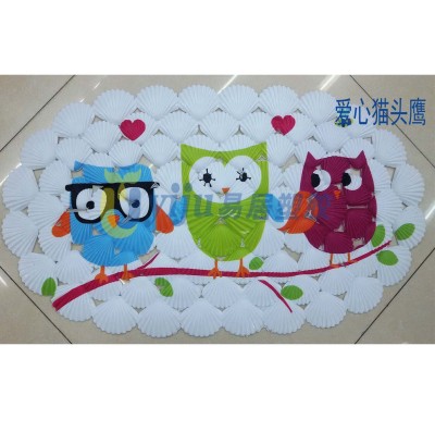 Care owl shell color printing bathroom anti-skid pad PVC door mat toilet mat floor mat mat floor mat shower room foot pad