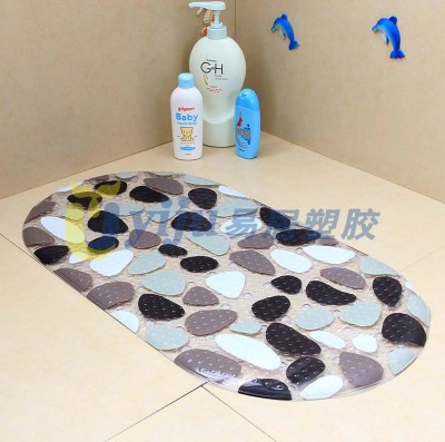 Direct selling PVC cobble pastel color printing anti-skid pad bathroom mat environmental protection can be mixed batch manufacturers