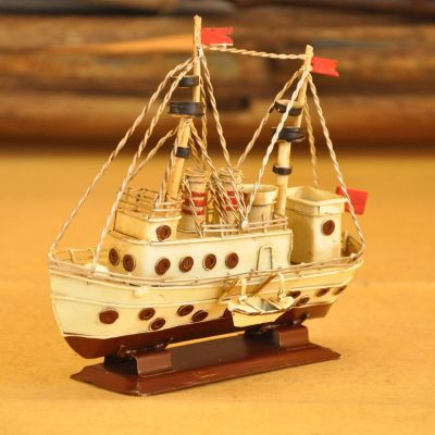 Handmade iron art boat model retro home creative gifts decorative arts and crafts