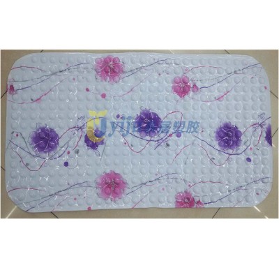 The New PVC long - side mercifully color printing purple rose floor mat bathroom anti - skid pad with suction disc anti - skid pad
