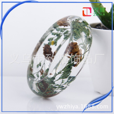 Yiwu Factory Crystal AB Glue Bracelet Handmade Dried Flower Bracelet Pine Cone Ebony Ornament Accessories Custom Wholesale