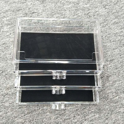 Desk drawer acrylic transparent cosmetics receptacle box dresser plastic skin care lipstick holder