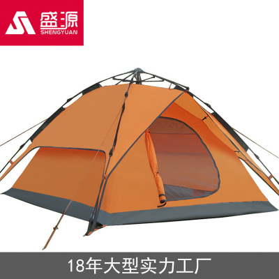 3 people open outdoor dual-use automatic tent tent large people camping tent