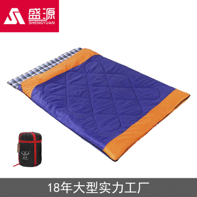 Outdoor double sleeping bag for the autumn and winter camping envelope type of sleeping bags