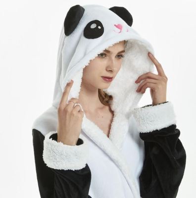 Bath robe, flannel pajamas and thickened animal - shaped panda exported to Europe and America