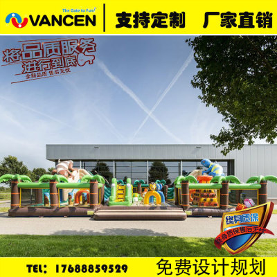 Manufacturer customized outdoor PVC inflatable toys for children activities large inflatable castle slide trampoline 